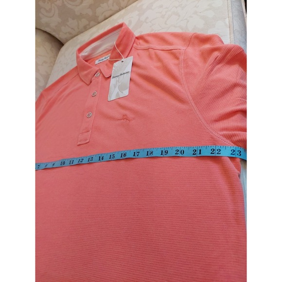 Tommy Bahama Men's Logo Polo Shirt Knit Tencel Blend Melon Size Large - New! - Picture 6 of 11